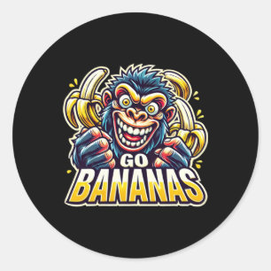 Crazy Monkey Go Bananas Sticker 