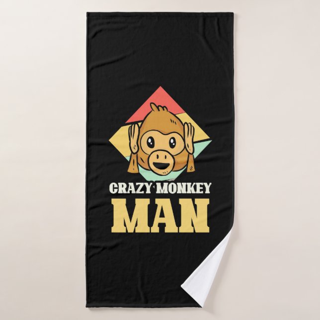 Crazy Monkey Man Bath Towel (Bath Towel)