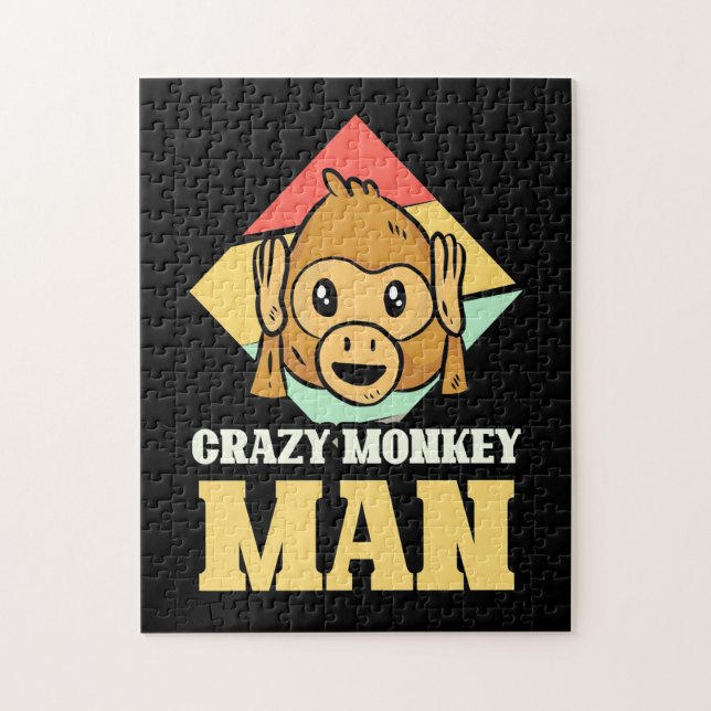 Crazy Monkey Man Jigsaw Puzzle (Vertical)