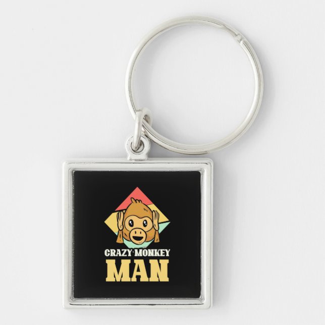 Crazy Monkey Man Keychain (Front)