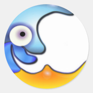 Crazy Moon Cartoon Sticker