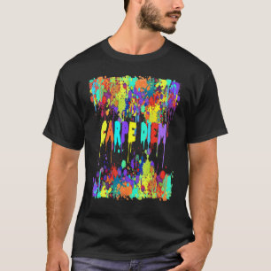 Crazy Multicolored Running Splotches Carpe Diem 1  T-Shirt