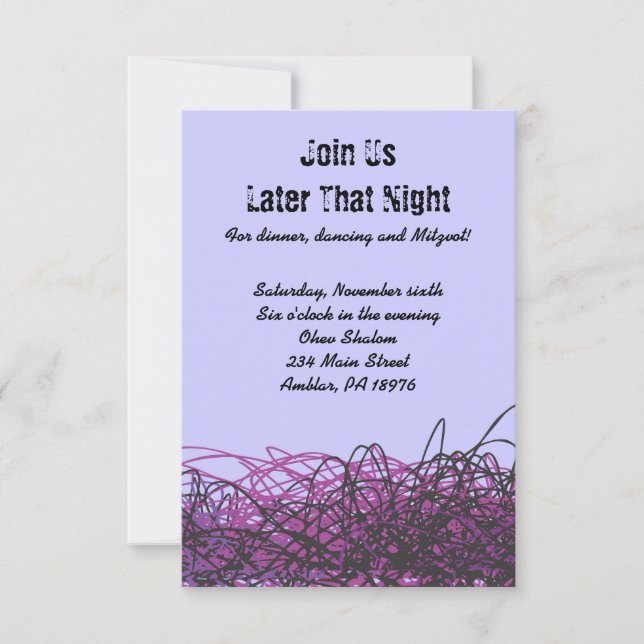 CRAZY MUSICAL NOTES Bar Mitzvah Invite Reply (Front)