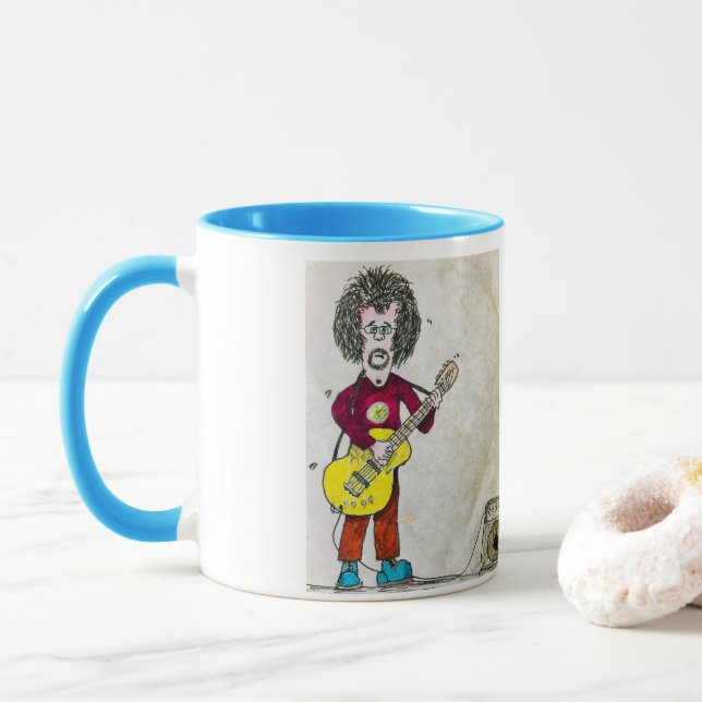 Crazy Musician1 Guitarist Mug (Avec donut)