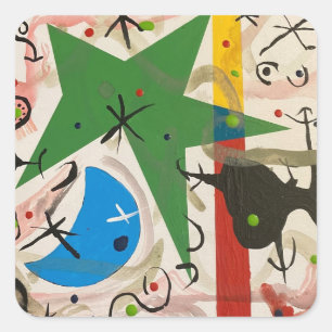 CRAZY NIGHT WITH GREEN STAR SQUARE STICKER