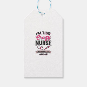 Crazy Nurse Quote Vintage Engraving Shirt Design_1 Gift Tags
