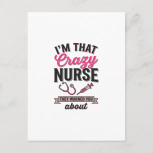 Crazy Nurse Quote Vintage Engraving Shirt Design_1 Postcard