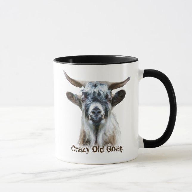 Crazy Old Goat Farm Animal Humour Mug (Right)