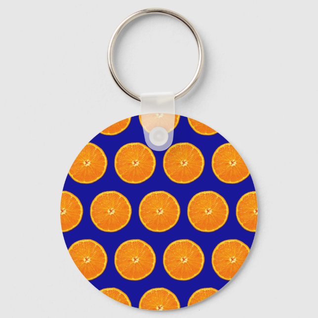 Crazy on Clementines - Blue Keychain (Front)