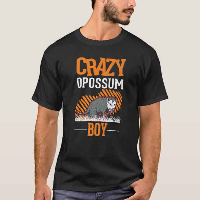 Crazy Opossum Boy Possum Trash Cat T-Shirt (Front)