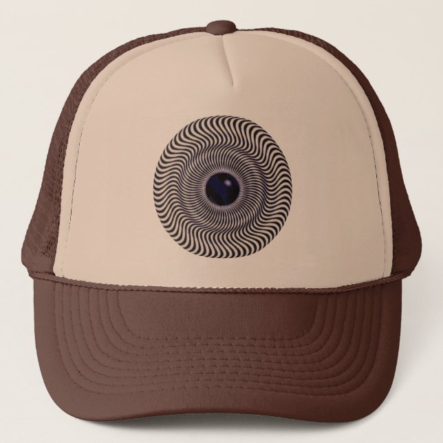 Crazy Optical Illusion - Holographic Circle Trucker Hat (Front)