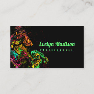 crazy paint on black background business card