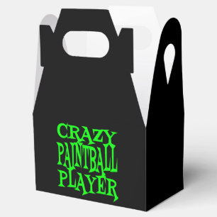Crazy Paintball Player in Green Favor Box