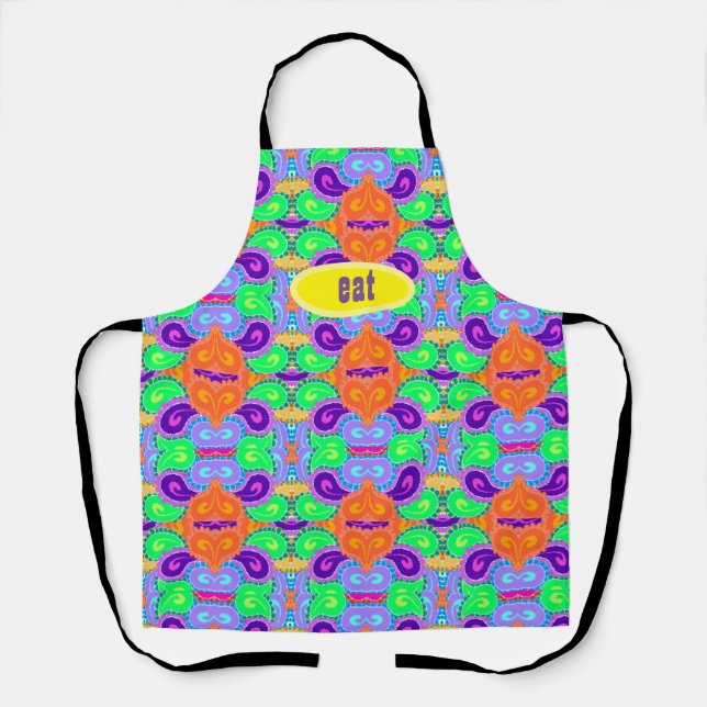 Crazy Paisley Fun Wild Design Apron (Front)