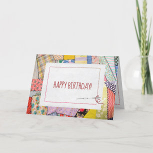 Crazy Patchwork Quilt for Birthday Card