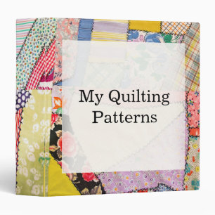 Crazy Patchwork Quilt With Zigzag Stitching Binder