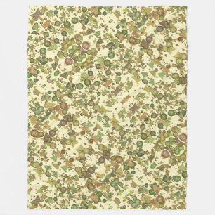 Crazy pattern of geometric shapes, natural colours fleece blanket