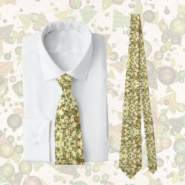 Crazy pattern of geometric shapes, natural colours tie (Creator Uploaded)