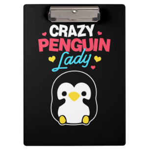 Crazy Penguin Lady Clipboard