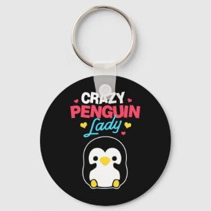 Crazy Penguin Lady Keychain