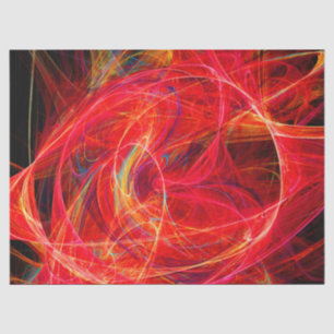CRAZY PHOTON Abstract Red Yellow Fractals,Swirls Tissue Paper