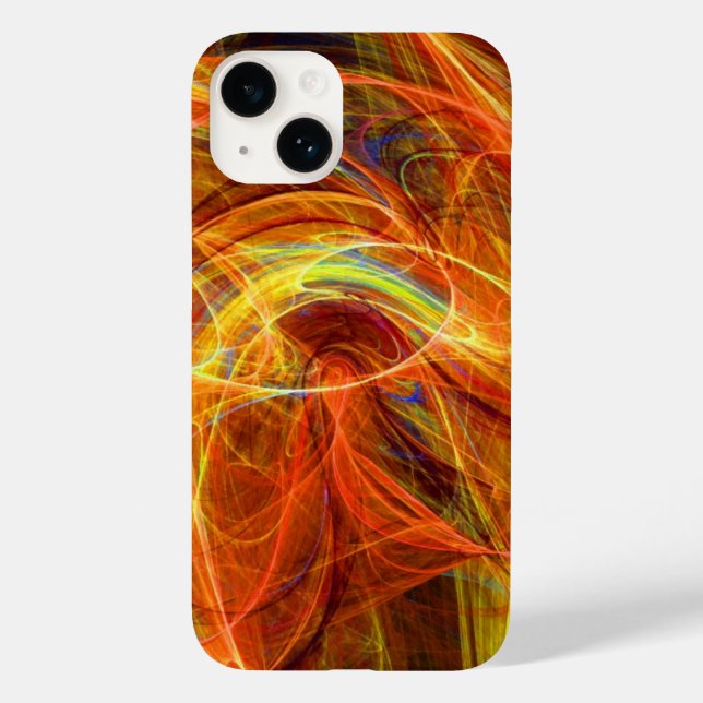 CRAZY PHOTON Abstract Yellow Orange Fractal Swirls Case-Mate iPhone Case (Back)