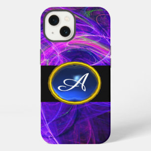 CRAZY PHOTON BLUE SAPPHIRE GEM STONE MONOGRAM iPhone 13 CASE