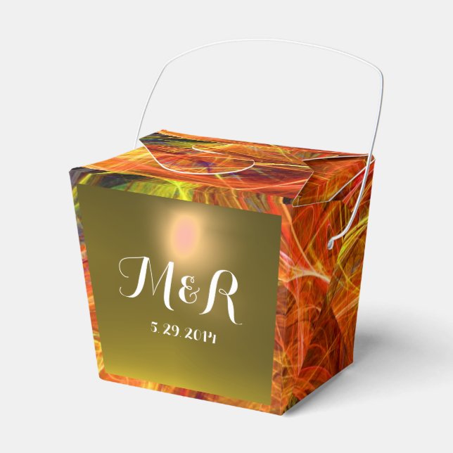 CRAZY PHOTON  GEMSTONE red pink MONOGRAM Favor Box (Front Side)