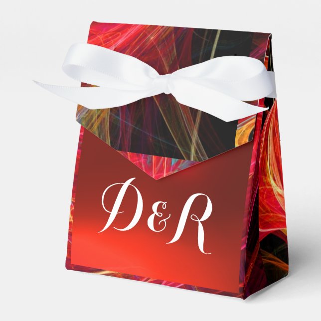 CRAZY PHOTON  GEMSTONE RED RUBY MONOGRAM FAVOR BOX (Front Side)