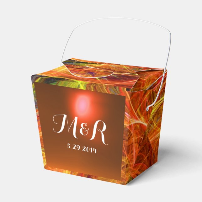 CRAZY PHOTON  GEMSTONE red yellow MONOGRAM Favor Box (Front Side)