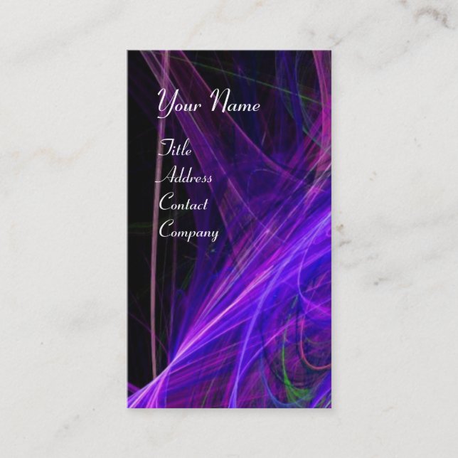 CRAZY PHOTON MONOGRAM gem blue purple Business Card (Front)