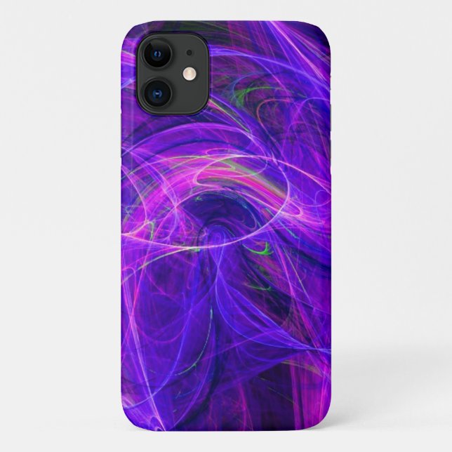 CRAZY PHOTON Purple Blue Fractal Swirls Case-Mate iPhone Case (Back)