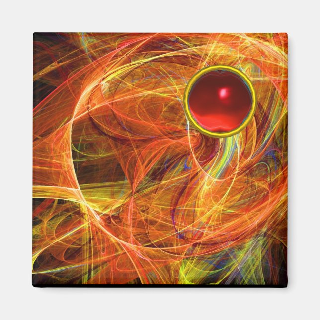 CRAZY PHOTON  WITH RED RUBY GEMSTONE MAGNET (Front)