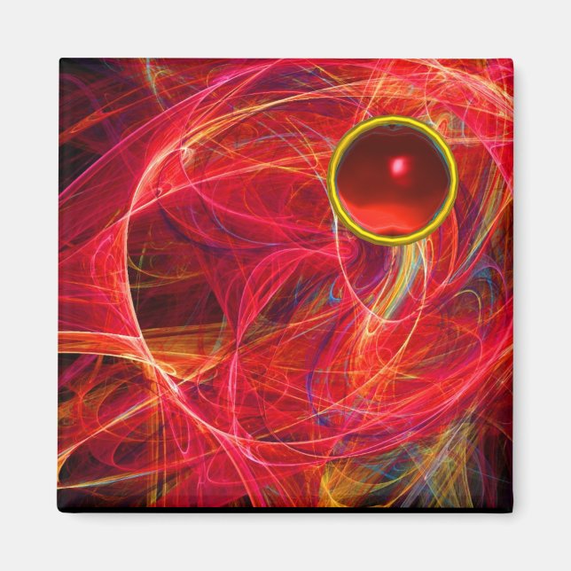 CRAZY PHOTON  WITH RED RUBY GEMSTONE MAGNET (Front)