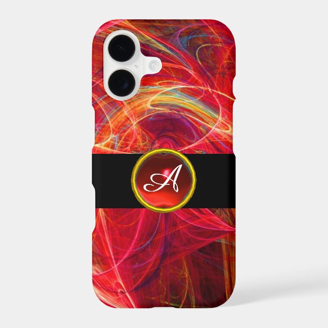 CRAZY PHOTON YELLOW RED RUBY GEM MONOGRAM Abstract (Back)