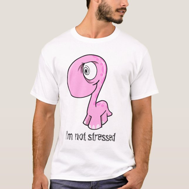 Crazy Pink Stressed Dinosaur T-Shirt (Front)