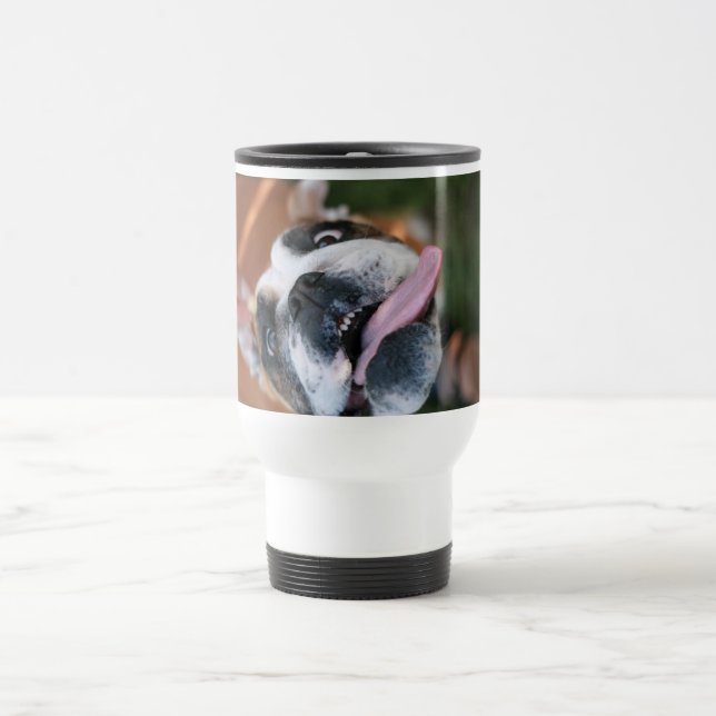 Crazy Pit Bull Dog Travel Mug (Center)