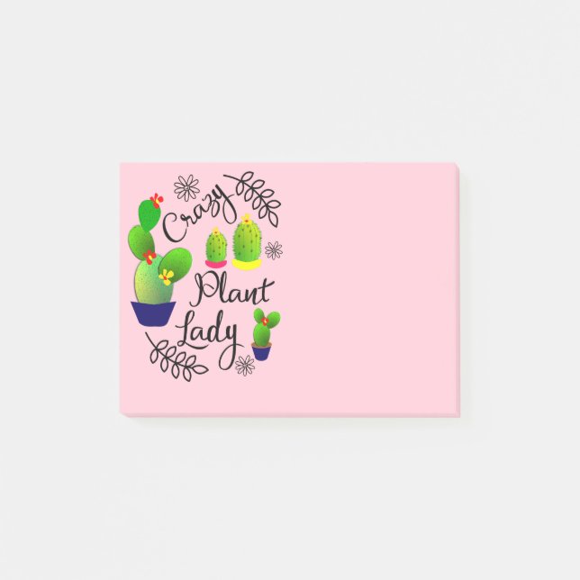 Crazy Plant Lady Funny Cactus Post-it Notes (Front)