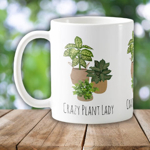 Crazy Plant Lady Green Houseplants Botanical Coffee Mug