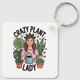 Crazy Plant Lady Keychain