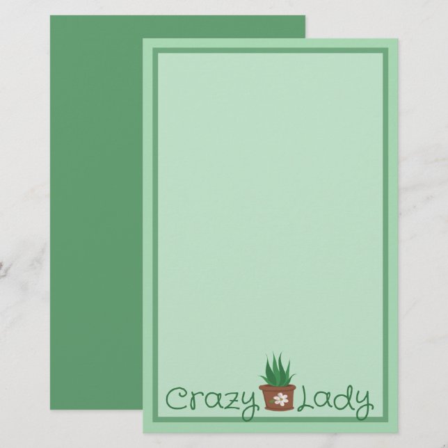 Crazy Plant Lady Stationery (Front/Back)