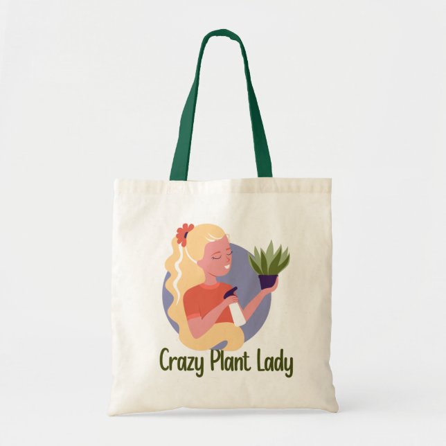 Crazy Plant Lady Tote Bag (Front)