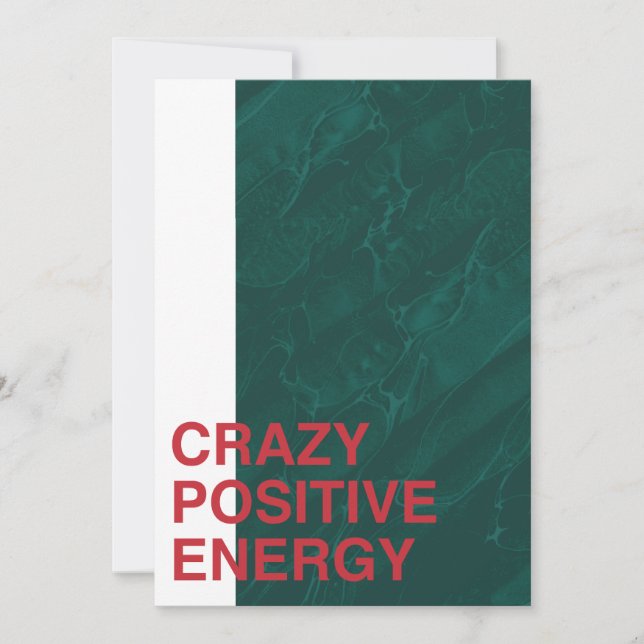 Crazy Positive Energy – Bold Modern Quote Design Save The Date (Front)