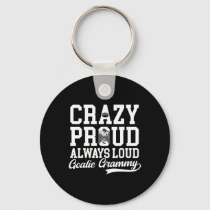 Crazy Proud Hockey Goalie Grammy Of A Hockey Keepe Keychain