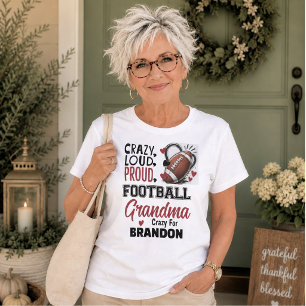 Crazy Proud Loud Football Grandma Womens T-Shirt
