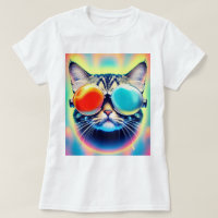 Crazy Psychedelic Psychonaut Kitty Cat White