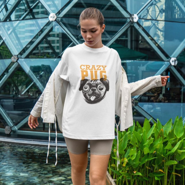 Crazy Pug   T-Shirt (Creator Uploaded)