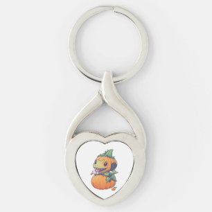 crazy pumpkin trying to eat spooky  keychain
