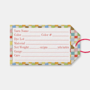 CRAZY QUILT 3.5"x2" Yarn Tags