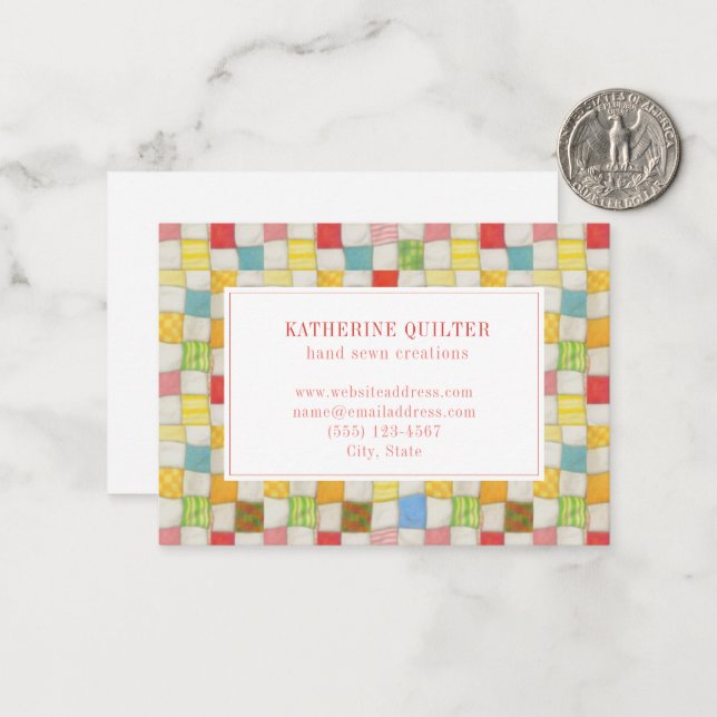 CRAZY QUILT 3.5x2.5 Business Card - Horizontal (Front/Back In Situ)